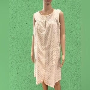 Retro house Dress Blue White floral tulips pockets small